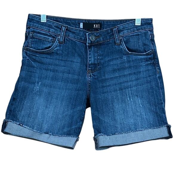 CLEARANCE Kut from the Kloth Catherine Boyfriend Shorts Size 4 Cuffed Denim - Picture 1 of 11